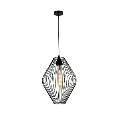 LQWELL® Retro Pendelleuchte E27 Hängeleuchte, Vintage Pendellampe Hängelampe Modern Industrielle Deckenlampe für Küche Wohnzimmer Schlafzimmer Esszimmer, 1,5 M höhenverstellbar, Schwarz