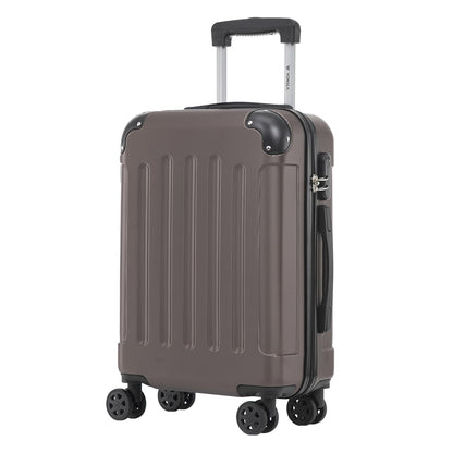 YONSLY® Trolley Suitcase, Travel Suitcase, Carry-On Suitcase, Hardshell Suitcase with 4 360° Wheels, Combination Lock, Soft Rubber Handle for Travel, Camping