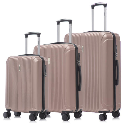 YONSLY® Suitcase Trolley Travel Suitcase Set, Roller Suitcase Carry-on, Luggage Set, Travel Bag Set with 4 360° Wheels, Hardshell Travel Suitcase, Combination Lock, Soft Rubber Handle (3-piece Set, M,L&XL)