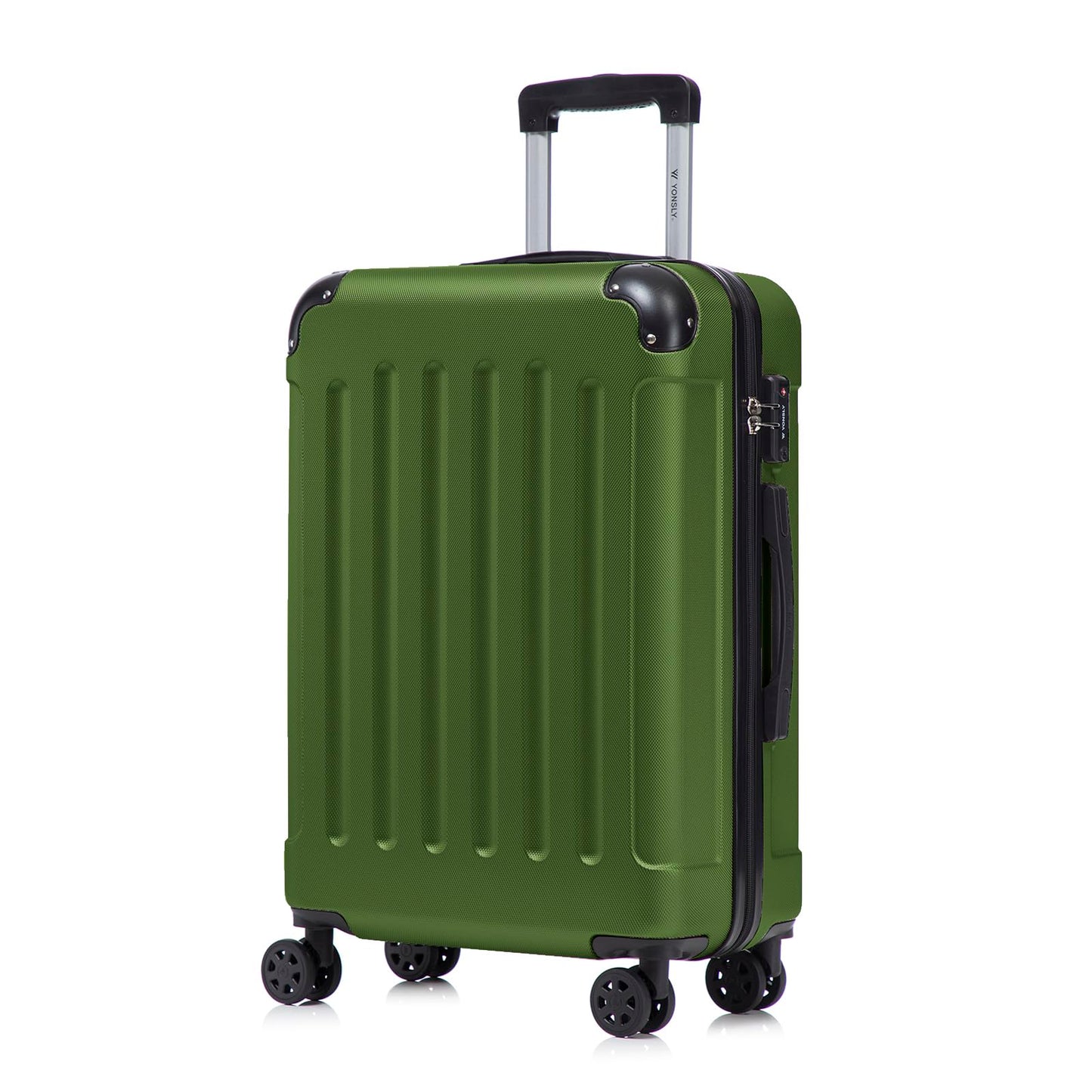 YONSLY® Premium Travel Suitcase TSA Lock, YKK Zipper Hardshell Suitcase Trolley Cabin Suitcase Rolling Suitcase Hand Luggage 4 Wheels