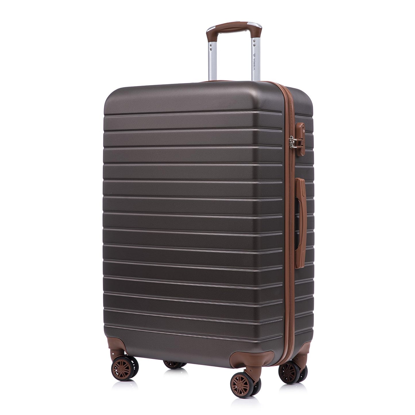 YONSLY® Travel Suitcase Trolley Rolling Luggage Carry-on Set, Cabin Suitcase, Hardshell Suitcase with 4 360° Wheels, Combination Lock, Soft Rubber Handle