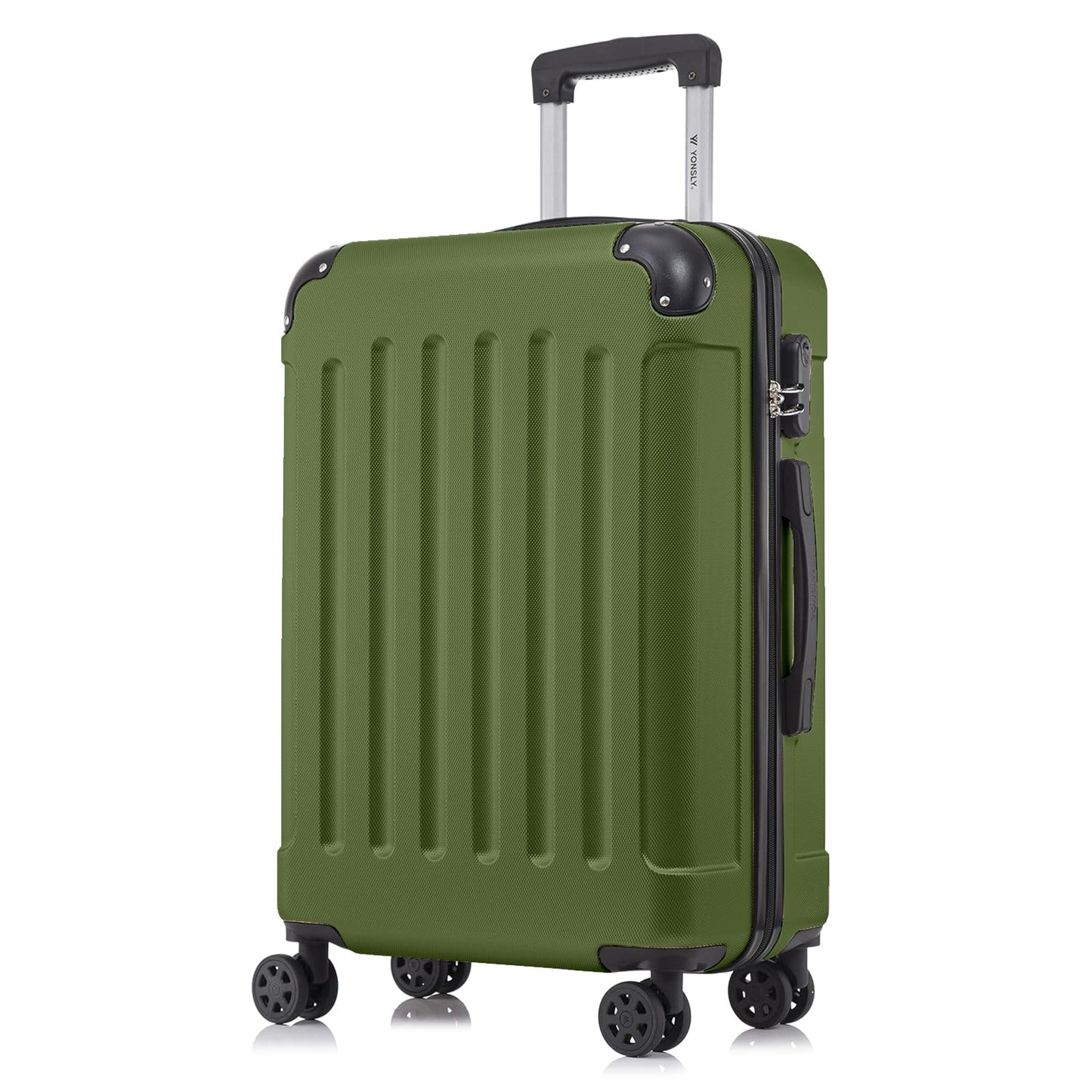 YONSLY® Suitcase, Trolley Travel Suitcase, Rolling Suitcase Carry-On with 4 x 360° Wheels, Hard-Shell Travel Suitcase, Combination Lock, Soft Rubber Handle