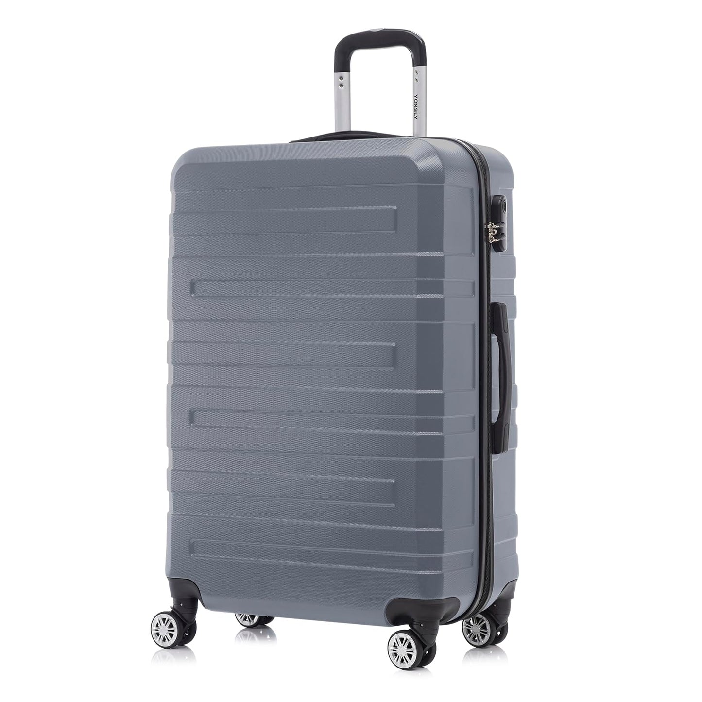 YONSLY® Travel Suitcase Trolley, Rolling Luggage Carry-on Set, Cabin Suitcase, Travel Suitcase with 4 360° Wheels, Combination Lock, Soft Rubber Handle, Hardside Travel Suitcase
