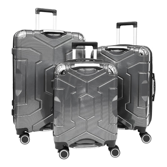 YONSLY® Koffer Suitcase Set, Trolley Reisekoffer, Rollkoffer Handgepäck mit 4 Rollen 360°, ABS Hartschalen, Sicherheitsschloss, Weicher Gummigriff, 210D-Futter (3er Set, M,L&XL)