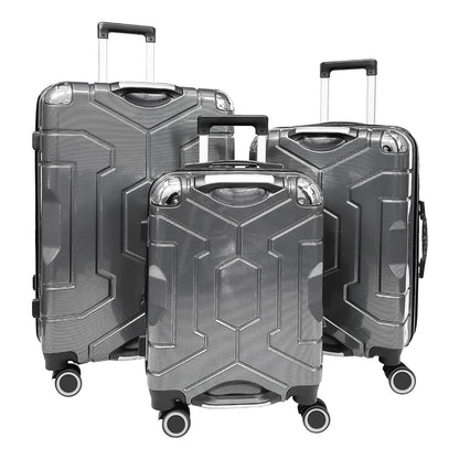 YONSLY® Koffer Suitcase Set, Trolley Reisekoffer, Rollkoffer Handgepäck mit 4 Rollen 360°, ABS Hartschalen, Sicherheitsschloss, Weicher Gummigriff, 210D-Futter (3er Set, M,L&XL)