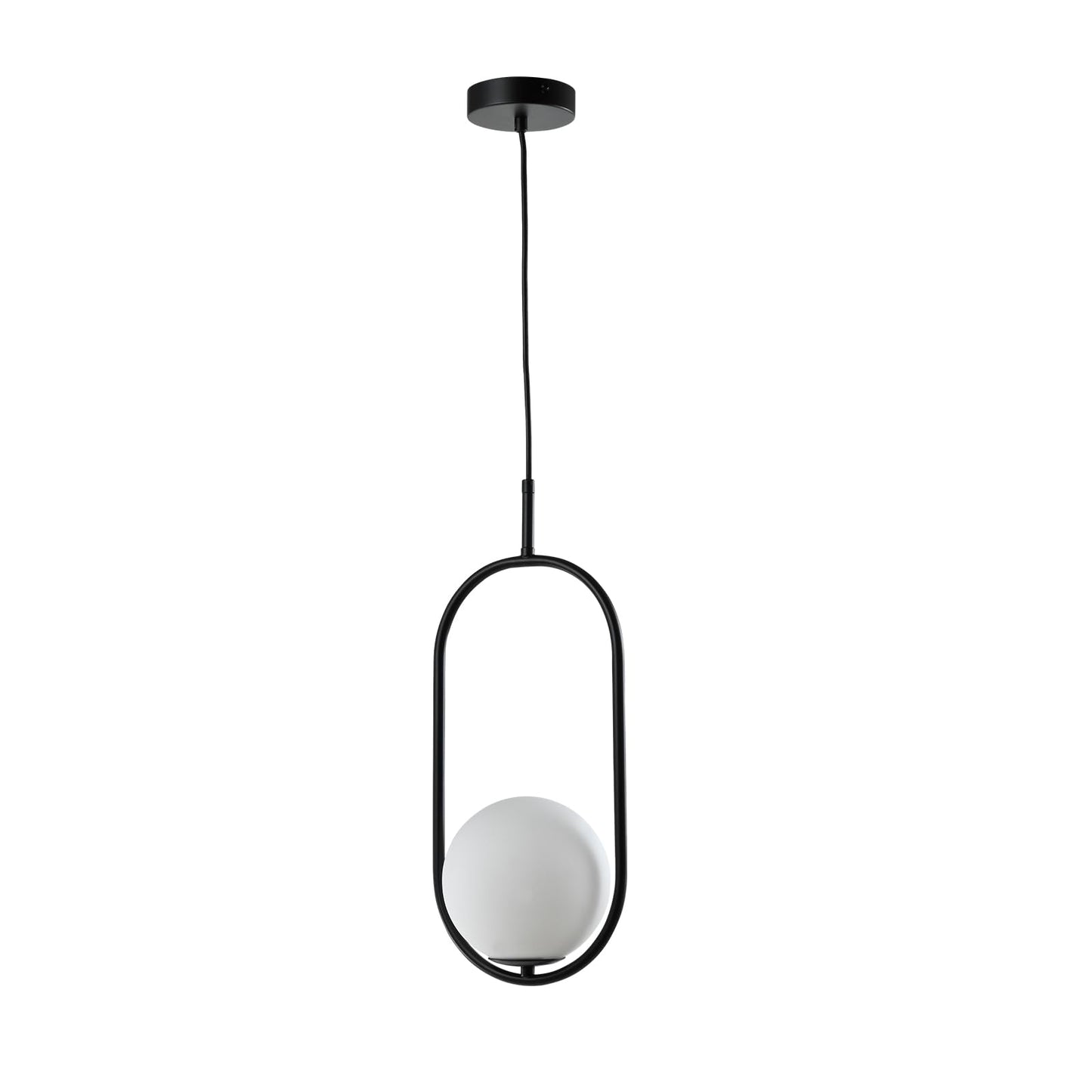 LQWELL® Globe Pendelleuchte G9 Hängeleuchte, Mid Century Modern Pendellampe Hängelampe Kronleuchter Kugelglas Lampenschirm für Küche Wohnzimmer Schlafzimmer Esszimmer, Metall Deckenlampe