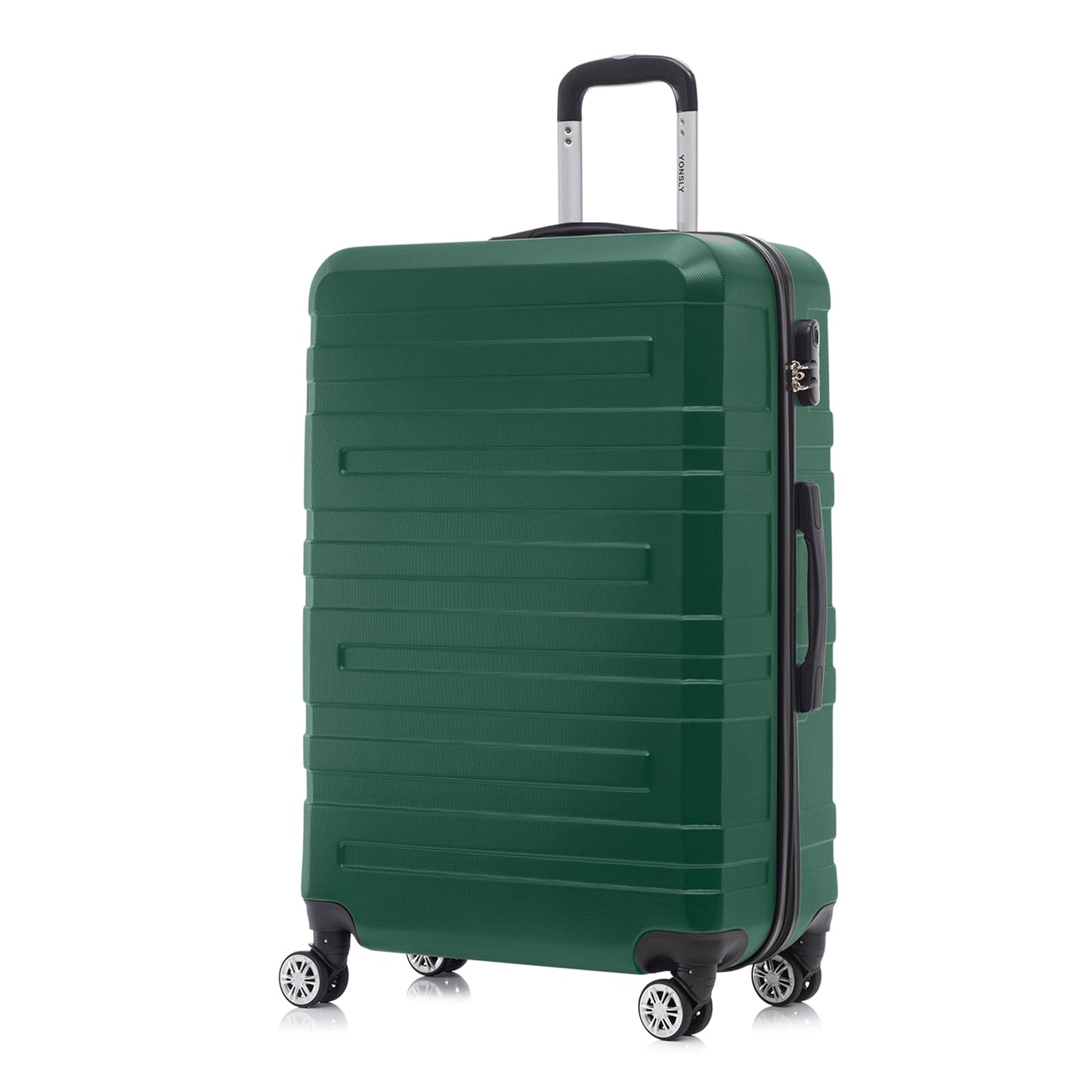 YONSLY® Travel Suitcase Trolley, Rolling Luggage Carry-on Set, Cabin Suitcase, Travel Suitcase with 4 360° Wheels, Combination Lock, Soft Rubber Handle, Hardside Travel Suitcase