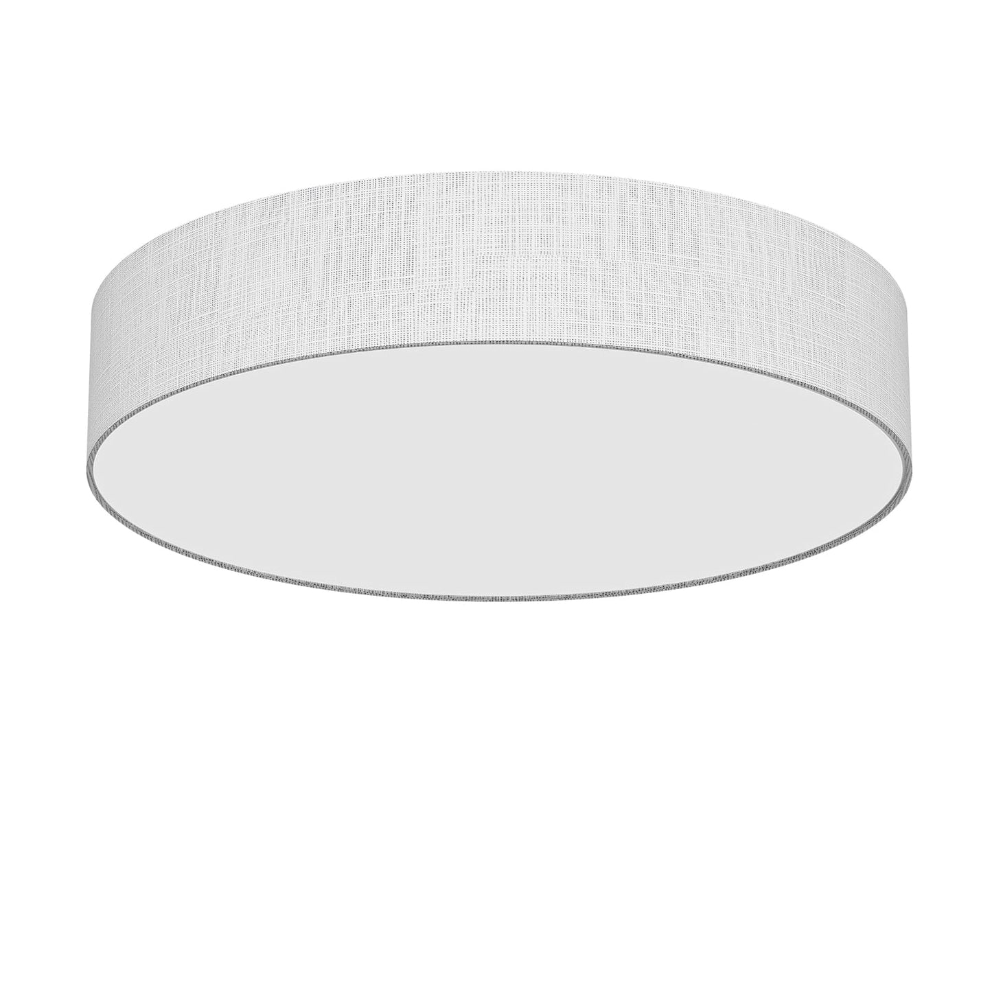 LQWELL® Runde Stoff-Deckenleuchte, Leinen Lampenschirm, E27 x6, max 50W, Ø50/60cm, Grau/Naturfarbe