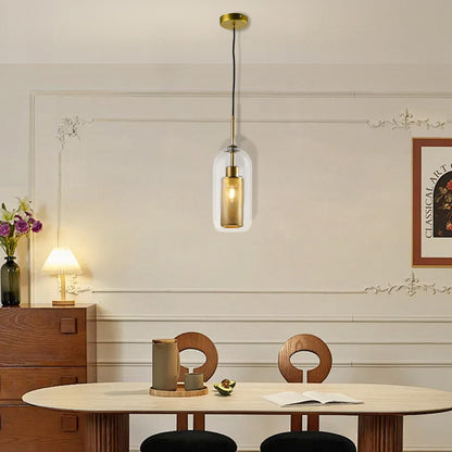 LQWELL® Pendelleuchte E27 Kugelglas Lampenschirm Hängeleuchte, Modern Pendellampe Hängelampe Industrielle Kugelglas Lampenschirm für Küche Wohnzimmer Schlafzimmer Esszimmer, Metall Deckenlampe, Gold