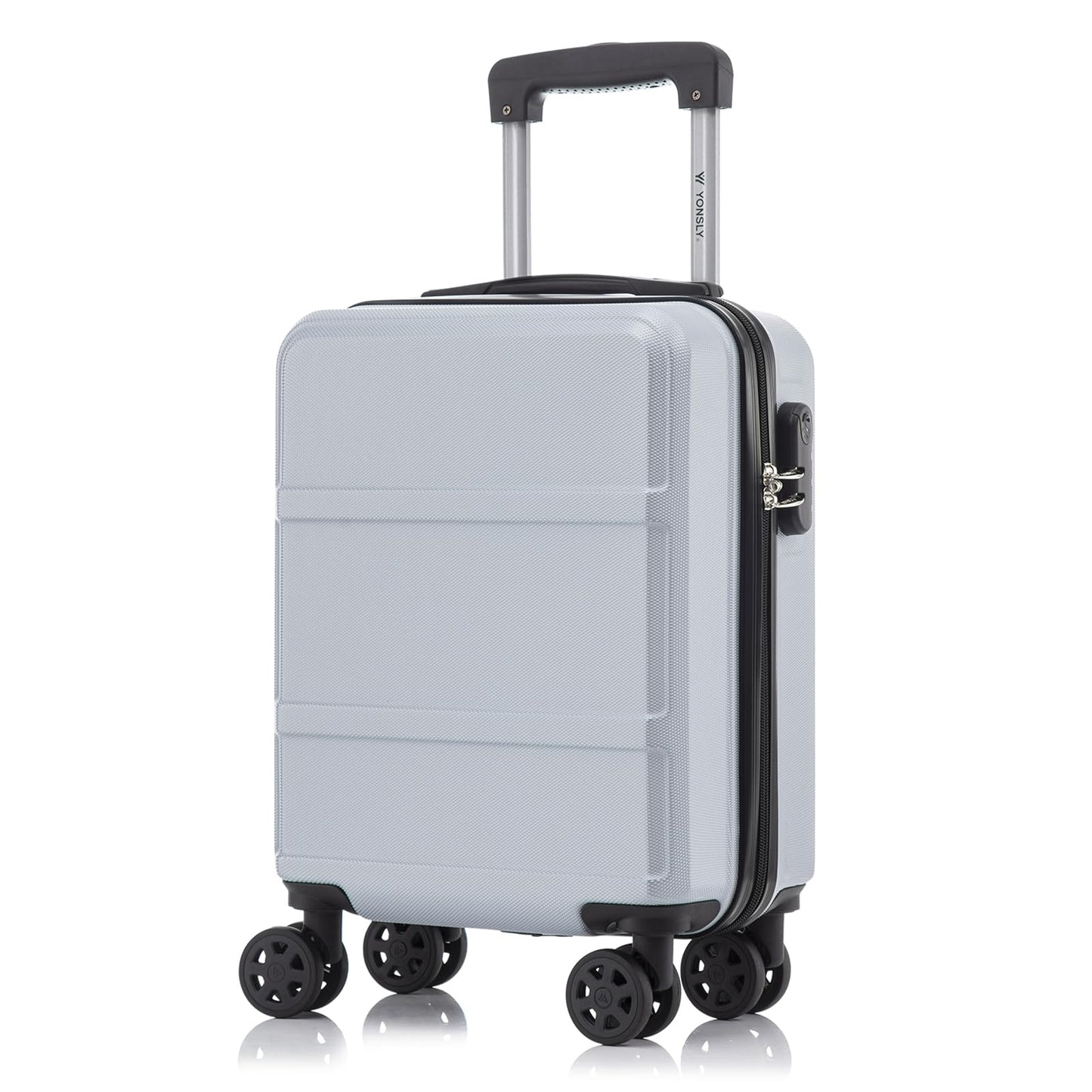 YONSLY® Trolley Reisekoffer Travel Suitcase, Rollkoffer Handgepäck, Hartschalenreisekoffer mit 4 Rollen 360°, Zahlenschloss, Weicher Gummigriff