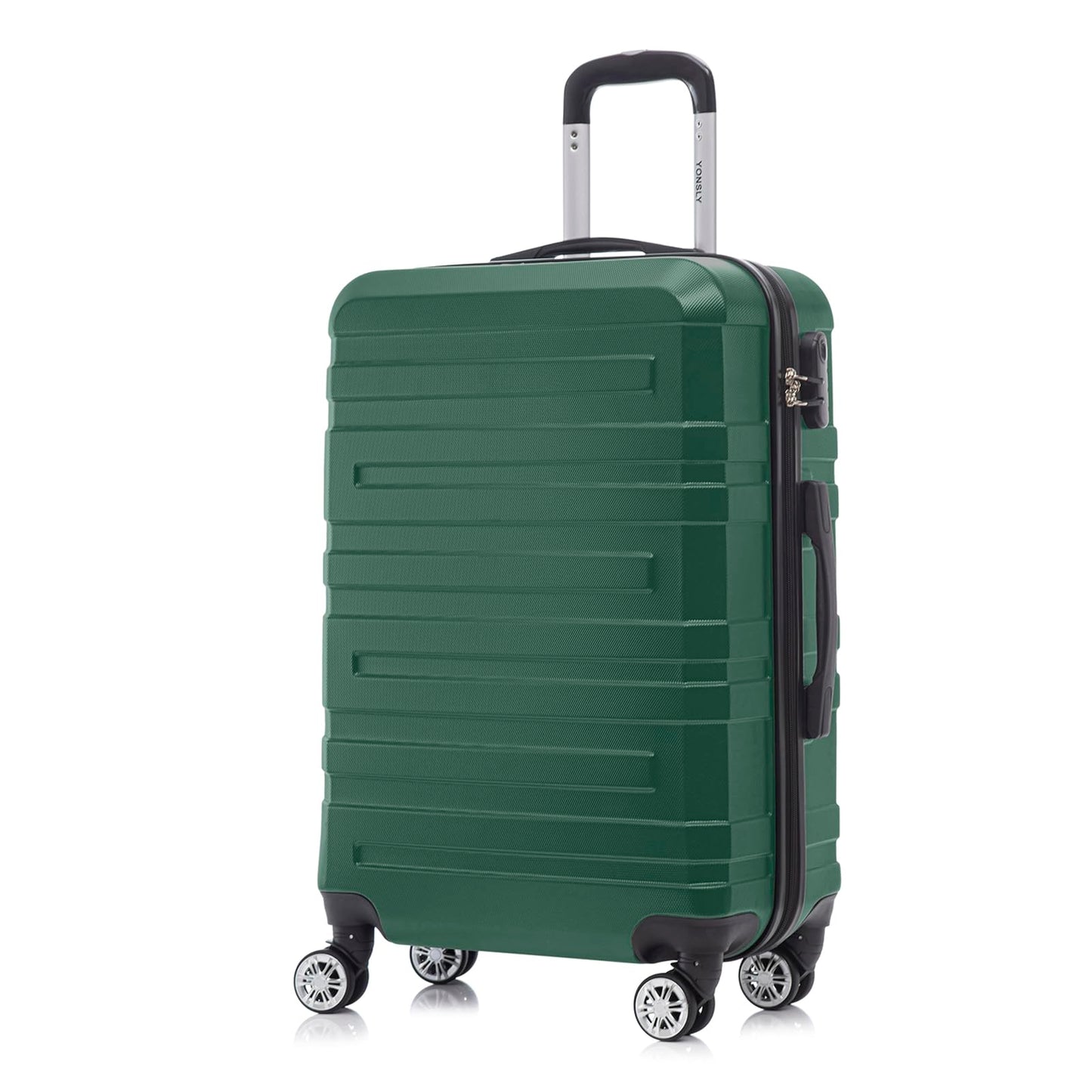 YONSLY® Travel Suitcase Trolley, Rolling Luggage Carry-on Set, Cabin Suitcase, Travel Suitcase with 4 360° Wheels, Combination Lock, Soft Rubber Handle, Hardside Travel Suitcase
