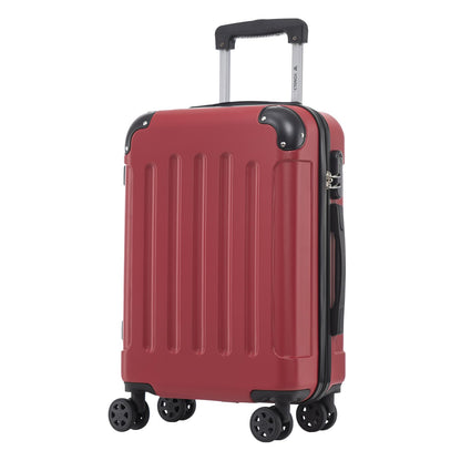 YONSLY® Trolley Suitcase, Travel Suitcase, Carry-On Suitcase, Hardshell Suitcase with 4 360° Wheels, Combination Lock, Soft Rubber Handle for Travel, Camping