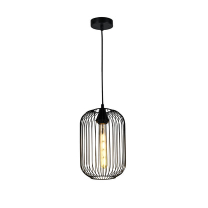 LQWELL® Pendelleuchte E27 Hängeleuchte, Retro Vintage Pendellampe Hängelampe Modern Industrielle Deckenlampe für Küche Wohnzimmer Schlafzimmer Esszimmer, 1,5 M höhenverstellbar, Schwarz
