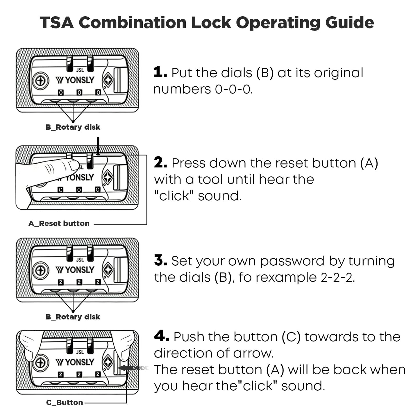 YONSLY® Premium Travel Suitcase TSA Lock, YKK Zipper Hardshell Suitcase Trolley Cabin Suitcase Rolling Suitcase Hand Luggage 4 Wheels