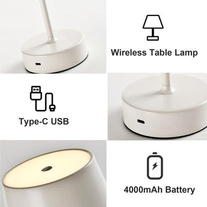 LQWELL® LED Table Lamp, Touch Dimmable Desk Lamp Type C USB Bedside Lamp Adjustable Brightness for Indoors Living Room Bedroom Dinner Hotel Bar Restaurant