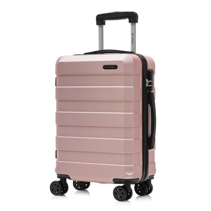 YONSLY® Trolley Travel Suitcase, Rolling Carry-on Luggage, Hardshell Suitcase with 4 360° Spinner Wheels, Combination Lock, Soft Rubber Handle