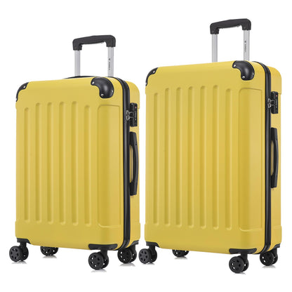 YONSLY® Premium Travel Suitcase TSA Lock, YKK Zipper Hardshell Suitcase Trolley Cabin Suitcase Rolling Suitcase Hand Luggage 4 Wheels (L-XL-Set)