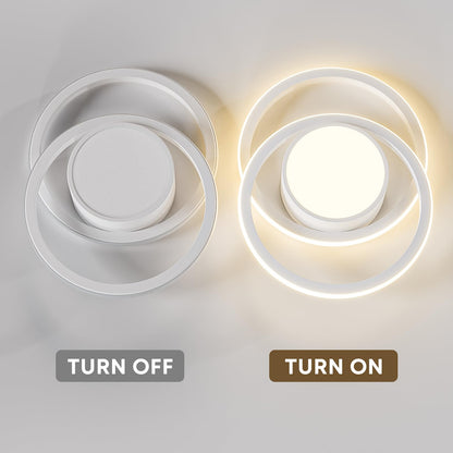 LQWELL® Modern LED Ceiling Light, 40cm 2-Ring Design Ceiling Lamp, 48W made of Metal and Acrylic, IP44 Waterproof for Bedroom, Living Room, Bathroom, Kitchen, Basement and Office, available in 3000K, 4000K and 6500K