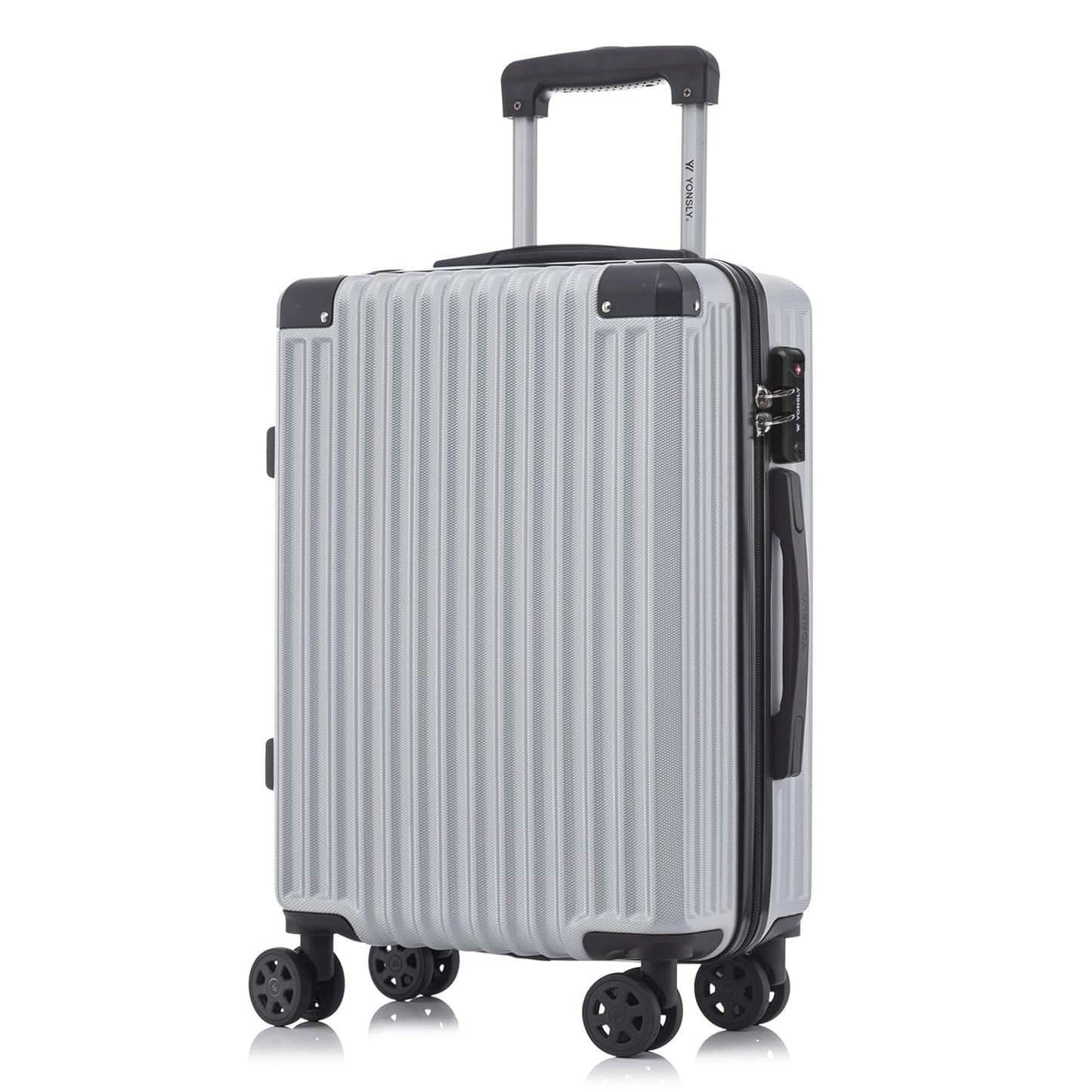 YONSLY® Premium Reisekoffer TSA-Schloss,YKK-Reißverschluss Hartschalen-Koffer Trolley Kabinenkoffer Rollkoffer Suitcase Handgepäck 4 Rollen