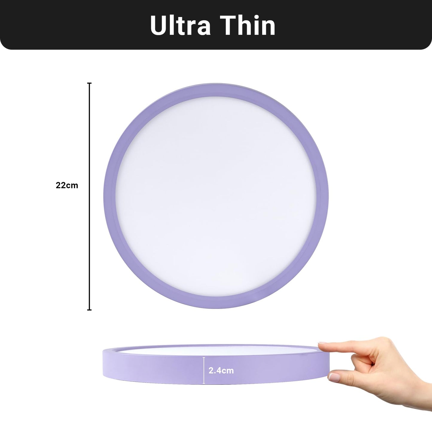 LQWELL® Ceiling Light LED Ceiling Lamp, IP44 Waterproof Bathroom Lamp Round Flat 23W 3000K 2400LM Modern Simple Lamp Thin for Living Room Bathroom Bedroom Kitchen Balcony Basement Office, 300 * 25mm