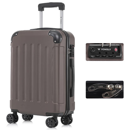 YONSLY® Premium Suitcase, TSA Lock, YKK Zipper Hardshell Luggage Trolley Cabin Suitcase Rolling Suitcase Hand Luggage 4 Wheels