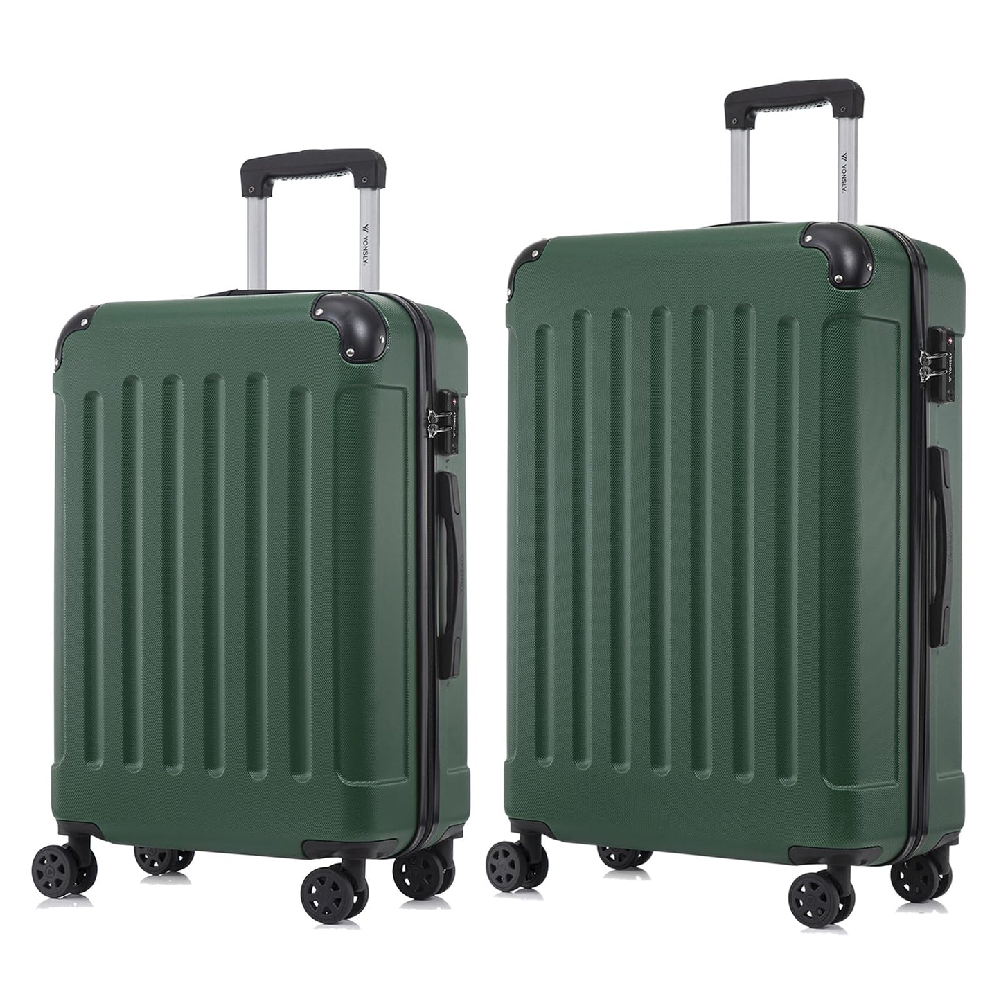 YONSLY® Premium Travel Suitcase TSA Lock, YKK Zipper Hardshell Suitcase Trolley Cabin Suitcase Rolling Suitcase Hand Luggage 4 Wheels (L-XL-Set)