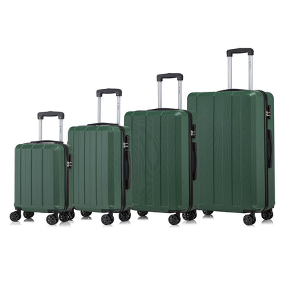 YONSLY® Trolley Suitcase Set, Travel Rolling Suitcase Hand Luggage, Luggage Set, Hardshell Suitcase with 4 360° Wheels, Combination Lock, Soft Rubber Handle (4-Piece Set, S,M,L&XL)