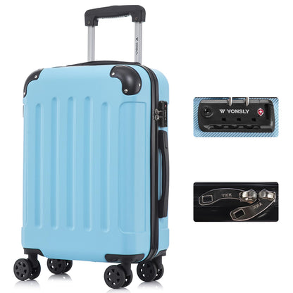 YONSLY® Premium Suitcase, TSA Lock, YKK Zipper Hardshell Luggage Trolley Cabin Suitcase Rolling Suitcase Hand Luggage 4 Wheels
