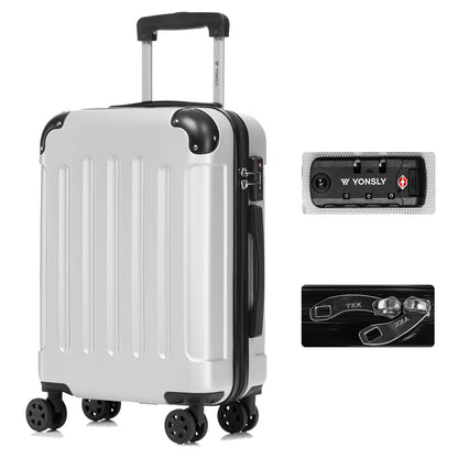 YONSLY® Premium Suitcase, TSA Lock, YKK Zipper Hardshell Luggage Trolley Cabin Suitcase Rolling Suitcase Hand Luggage 4 Wheels