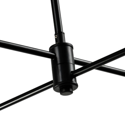 LQWELL® Chandelier 4-Light E14, Industrial Chandelier, Modern Pendant Light for Living Room Bedroom Dining Room Hallway Cafes Bar Studio, Metal Ceiling Lamp, Matte Black