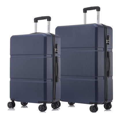 YONSLY® Trolley Suitcase, Carry-On Luggage with 4 360° Spinner Wheels, Hardshell Suitcase, Combination Lock, Soft Rubber Handle (Set of 2, L&XL)