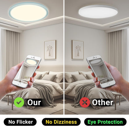 LQWELL® Ceiling Light LED Ceiling Lamp, IP44 Waterproof Bathroom Lamp Round Flat 23W 4000K 2400LM Modern Simple Lamp Thin for Living Room Bathroom Bedroom Kitchen Balcony Basement Office, 300 * 25mm