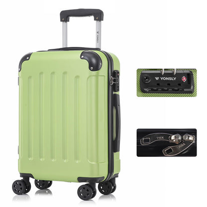 YONSLY® Premium Suitcase, TSA Lock, YKK Zipper Hardshell Luggage Trolley Cabin Suitcase Rolling Suitcase Hand Luggage 4 Wheels