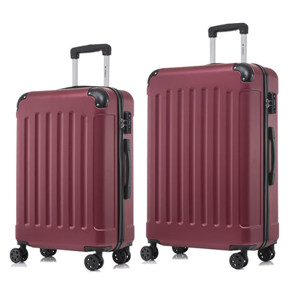 YONSLY® Premium Travel Suitcase TSA Lock, YKK Zipper Hardshell Suitcase Trolley Cabin Suitcase Rolling Suitcase Hand Luggage 4 Wheels (L-XL-Set)