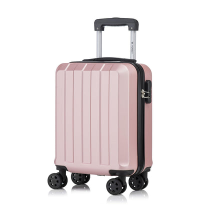 YONSLY® Trolley Suitcase, Travel Rolling Suitcase Cabin Luggage Hardside Suitcase with 4 360° Wheels, Combination Lock, Soft Rubber Handle