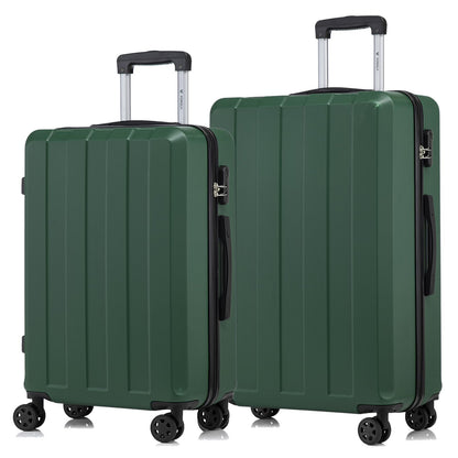YONSLY® Trolley Suitcase Set, Spinner Carry-On, Hard-Shell Luggage Set with 4 360° Spinner Wheels, Combination Lock, Soft Rubber Handle (2-piece set, L&XL)
