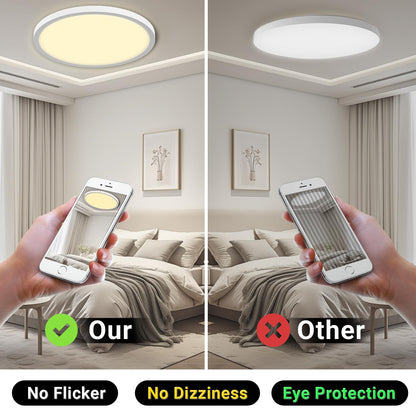 LQWELL® LED Ceiling Light, IP44 Waterproof Bathroom Light Round Flat 36W 4320LM Modern Simple Thin Lamp for Living Room Bathroom Bedroom Kitchen Balcony Basement Office, 400 * 24mm
