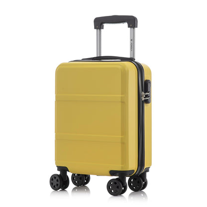 YONSLY® Trolley Reisekoffer Travel Suitcase, Rollkoffer Handgepäck, Hartschalenreisekoffer mit 4 Rollen 360°, Zahlenschloss, Weicher Gummigriff