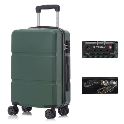 YONSLY® Premium Reisekoffer TSA-Schloss,YKK-Reißverschluss Hartschalen-Koffer Trolley Kabinenkoffer Rollkoffer Suitcase Handgepäck 4 Rollen