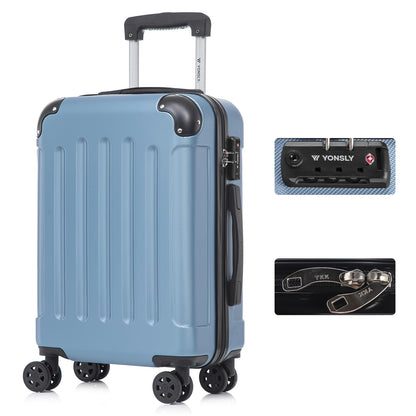 YONSLY® Premium Suitcase, TSA Lock, YKK Zipper Hardshell Luggage Trolley Cabin Suitcase Rolling Suitcase Hand Luggage 4 Wheels