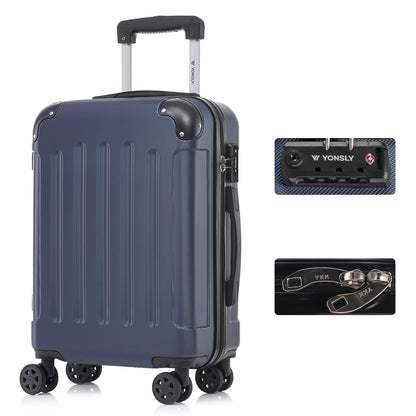 YONSLY® Premium Suitcase, TSA Lock, YKK Zipper Hardshell Luggage Trolley Cabin Suitcase Rolling Suitcase Hand Luggage 4 Wheels