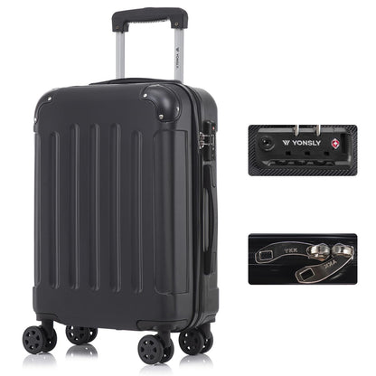 YONSLY® Premium Suitcase, TSA Lock, YKK Zipper Hardshell Luggage Trolley Cabin Suitcase Rolling Suitcase Hand Luggage 4 Wheels