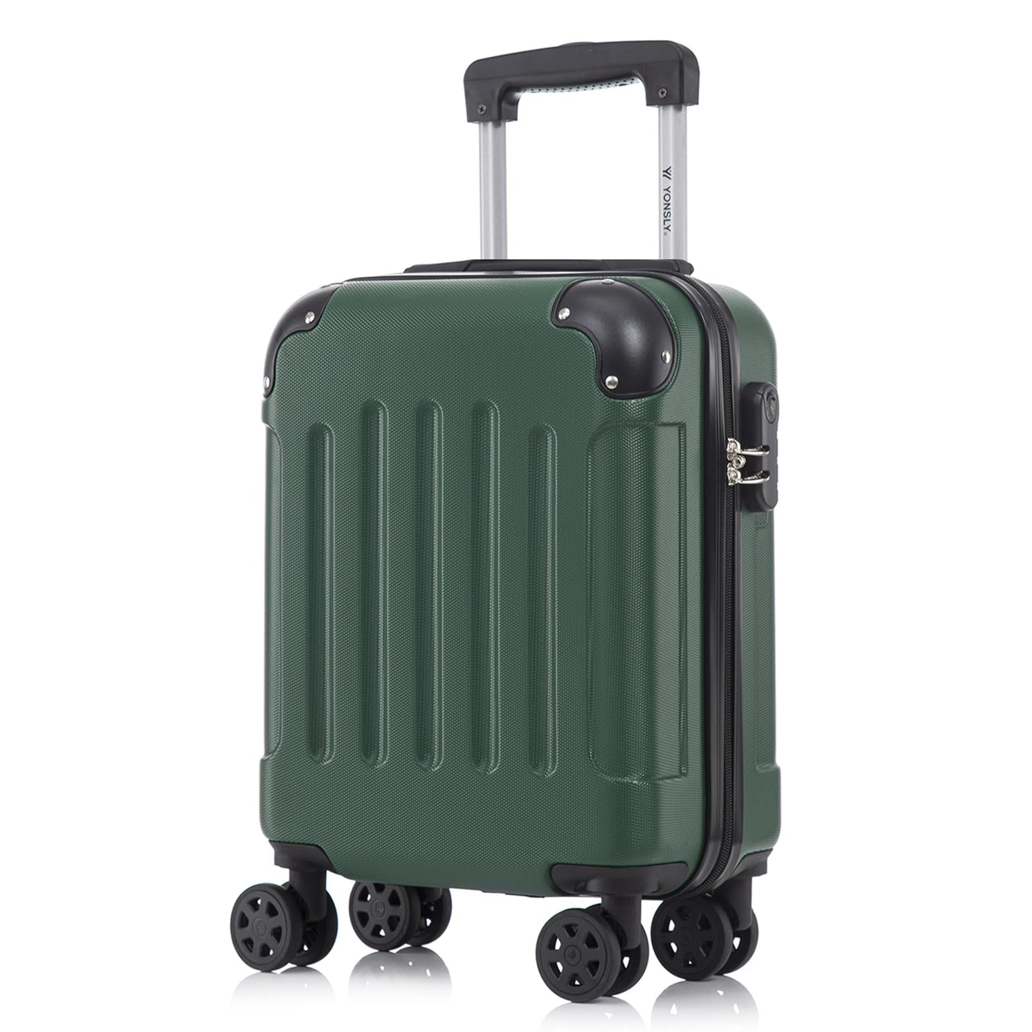 YONSLY® Suitcase, Trolley Travel Suitcase, Rolling Carry-on Luggage with 4 360° Wheels, ABS Hardshell, Security Lock, Soft Rubber Handle, 210D Lining