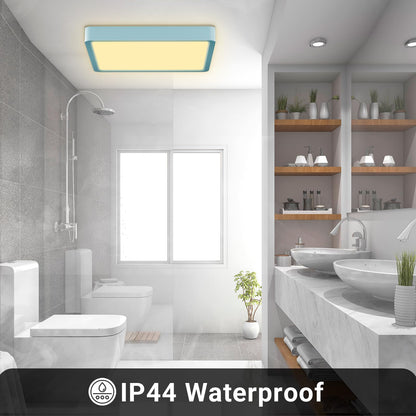 LQWELL® Ceiling Light LED Ceiling Lamp, IP44 Waterproof Bathroom Lamp Square Flat 23W 3000K 2400LM Modern Simple Lamp Thin for Living Room Bathroom Bedroom Kitchen Balcony Basement Office, 300 * 25mm