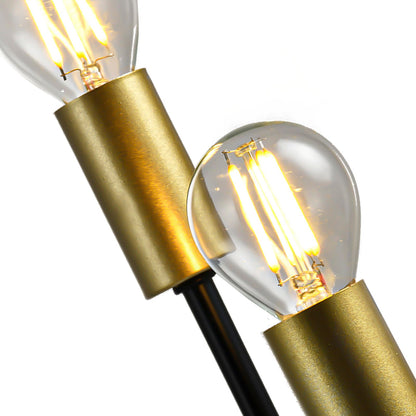 LQWELL® Table Lamp, Modern Minimalist Table Lamp Gold Black, E14 Bedside Lamp, Metal Desk Lamp Dining Table Lamp for Bedroom Living Room, 2-Light, Max 60W, Bulb Not Included
