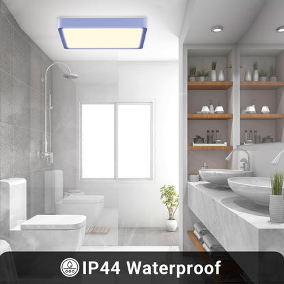 LQWELL® Ceiling Light LED Ceiling Lamp, IP44 Waterproof Bathroom Lamp Square Flat 23W 4000K 2400LM Modern Simple Lamp Thin for Living Room Bathroom Bedroom Kitchen Balcony Basement Office, 300 * 25mm