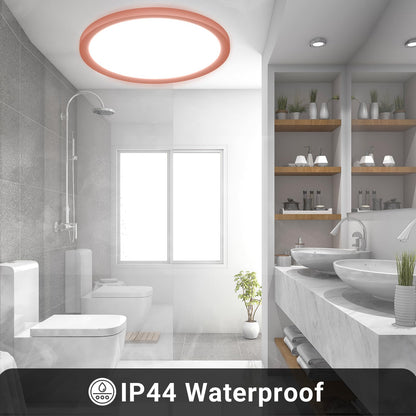 LQWELL® Ceiling Light LED Ceiling Lamp, IP44 Waterproof Bathroom Lamp Round Flat 23W 6000K 2400LM Modern Simple Lamp Thin for Living Room Bathroom Bedroom Kitchen Balcony Basement Office, 300 * 25mm