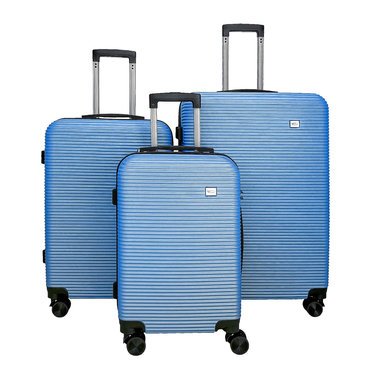 YONSLY® Suitcase Set, Trolley Travel Suitcase, Spinner Carry-on Luggage with 4 360° Wheels, ABS Hardshell, Security Lock, Soft Rubber Handle, 210D Lining (3-piece Set, M,L&XL)