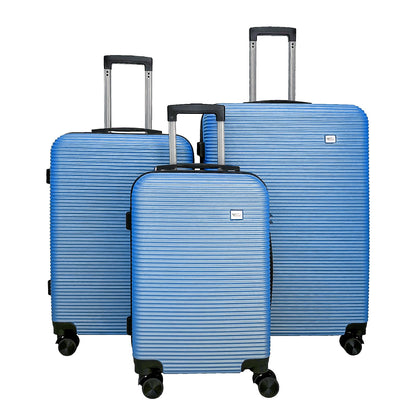 YONSLY® Suitcase Set, Trolley Travel Suitcase, Spinner Carry-on Luggage with 4 360° Wheels, ABS Hardshell, Security Lock, Soft Rubber Handle, 210D Lining (3-piece Set, M,L&XL)