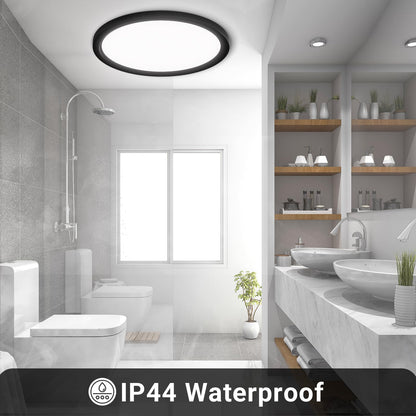 LQWELL® Ceiling Light LED Ceiling Lamp, IP44 Waterproof Bathroom Lamp Round Flat 23W 6000K 2400LM Modern Simple Lamp Thin for Living Room Bathroom Bedroom Kitchen Balcony Basement Office, 300 * 25mm